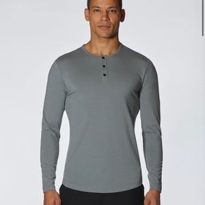 Cuts Curve Hem, Henley, Sage - Mens Long Sleeve T-shirt - Never worn (NWT).